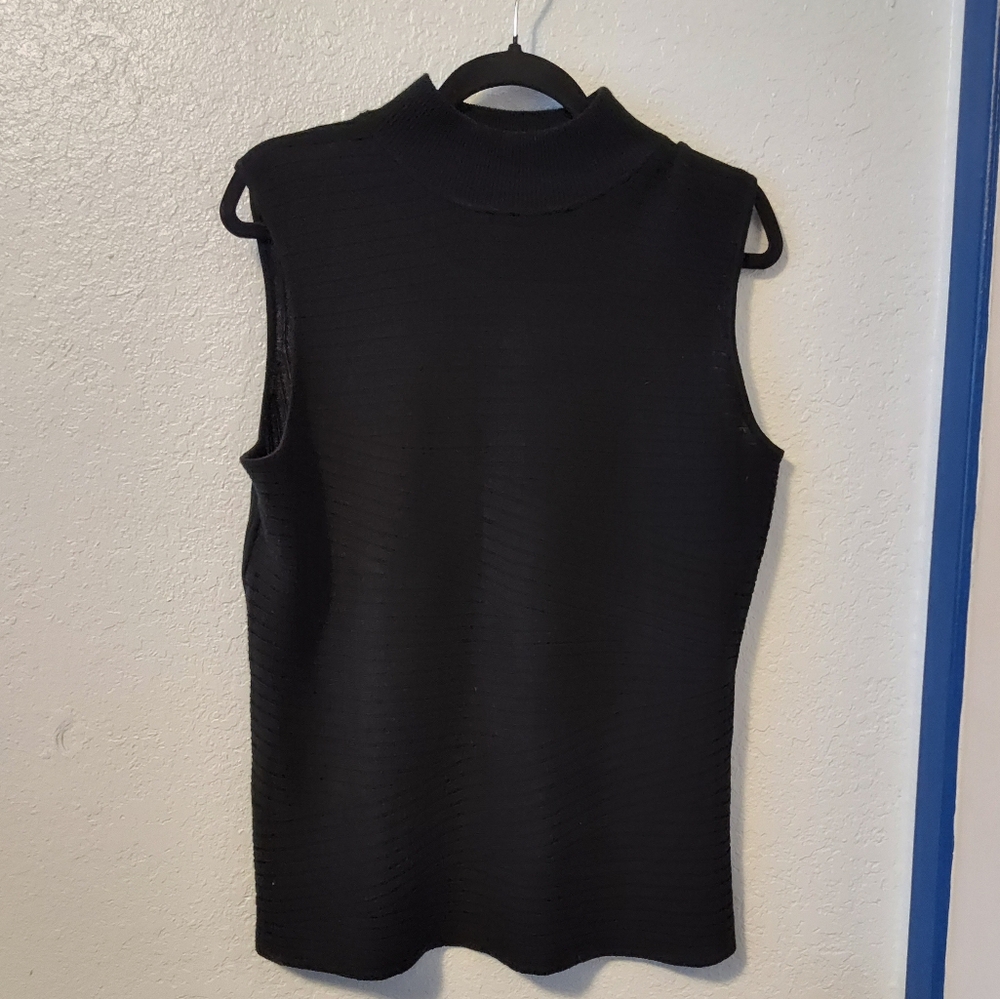Dana Buchman Sleeveless Ribbed Knit Top Size Lg